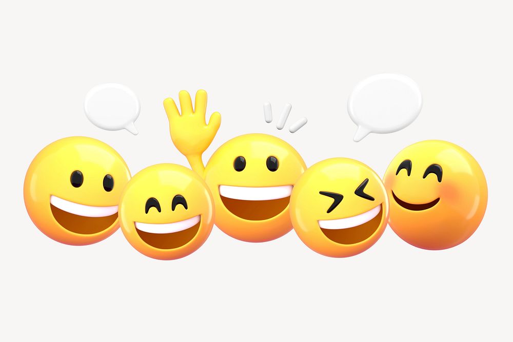 Chatting emoji, 3D emoticon illustration