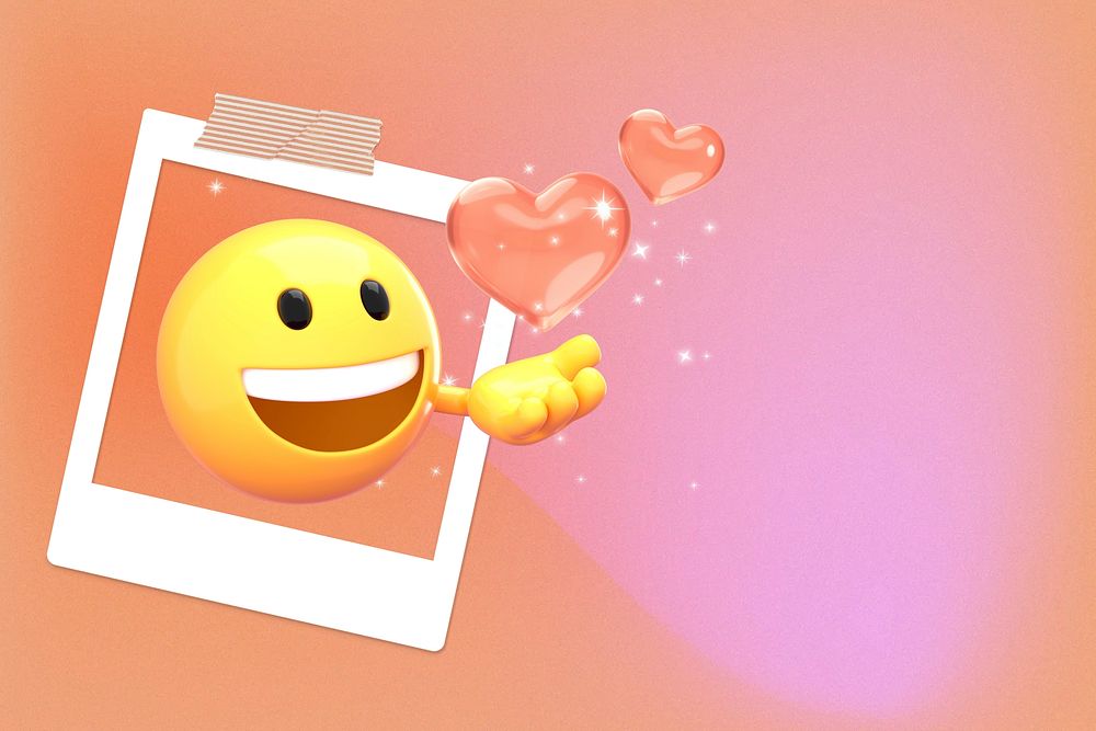 Love 3D emoticon background, Valentine's Day emoji