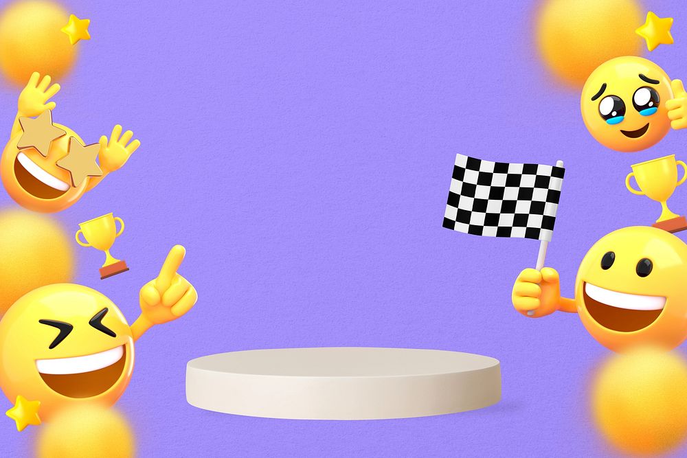 Race product backdrop background, 3D emoji design