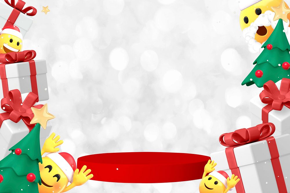 Christmas product backdrop background, 3D emoji design