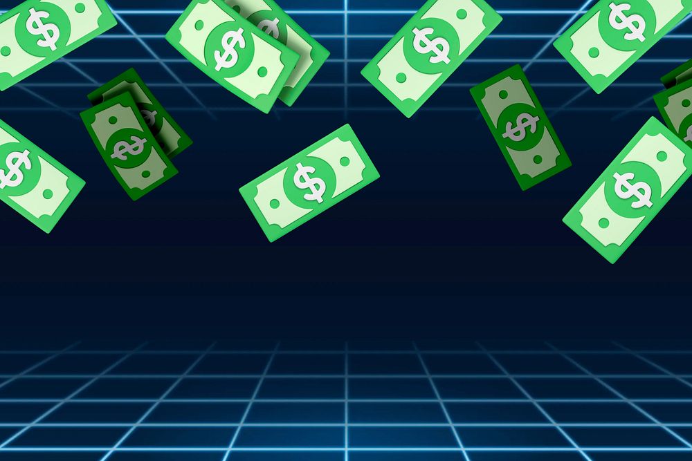 Falling money grid background, finance concept