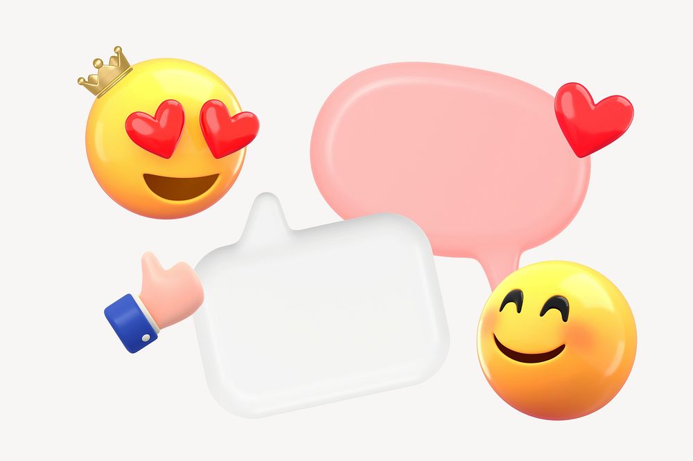 Love chat 3D emoticon illustration graphic