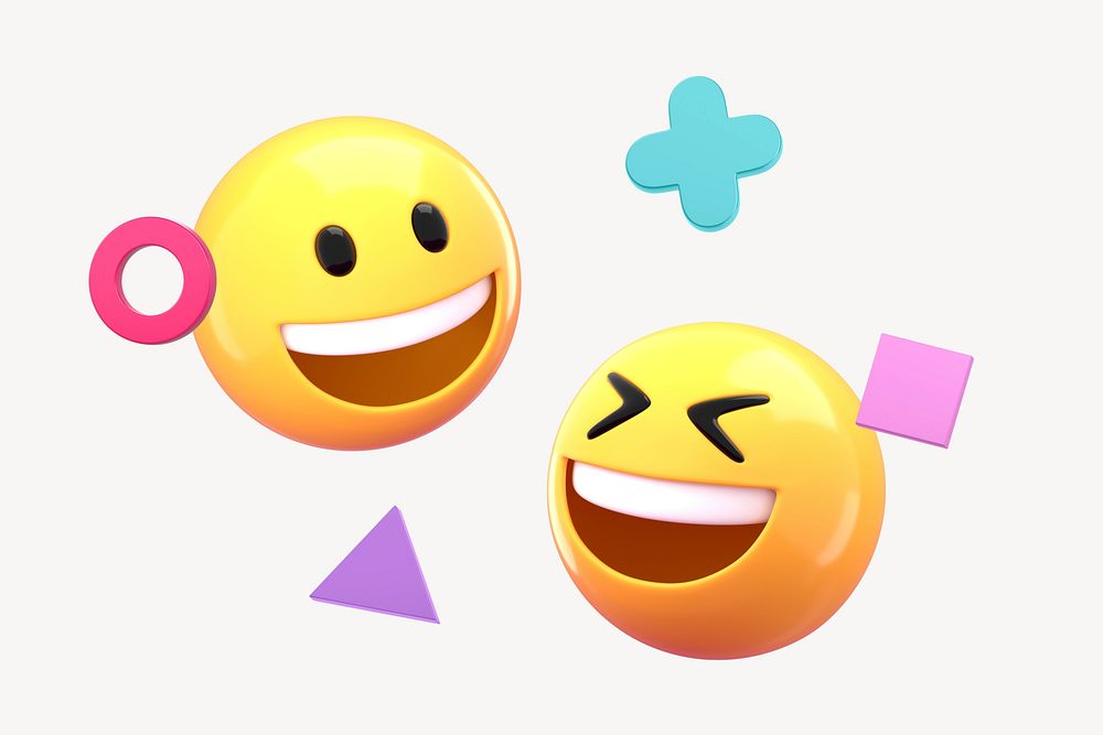 3D happy emoticons illustration