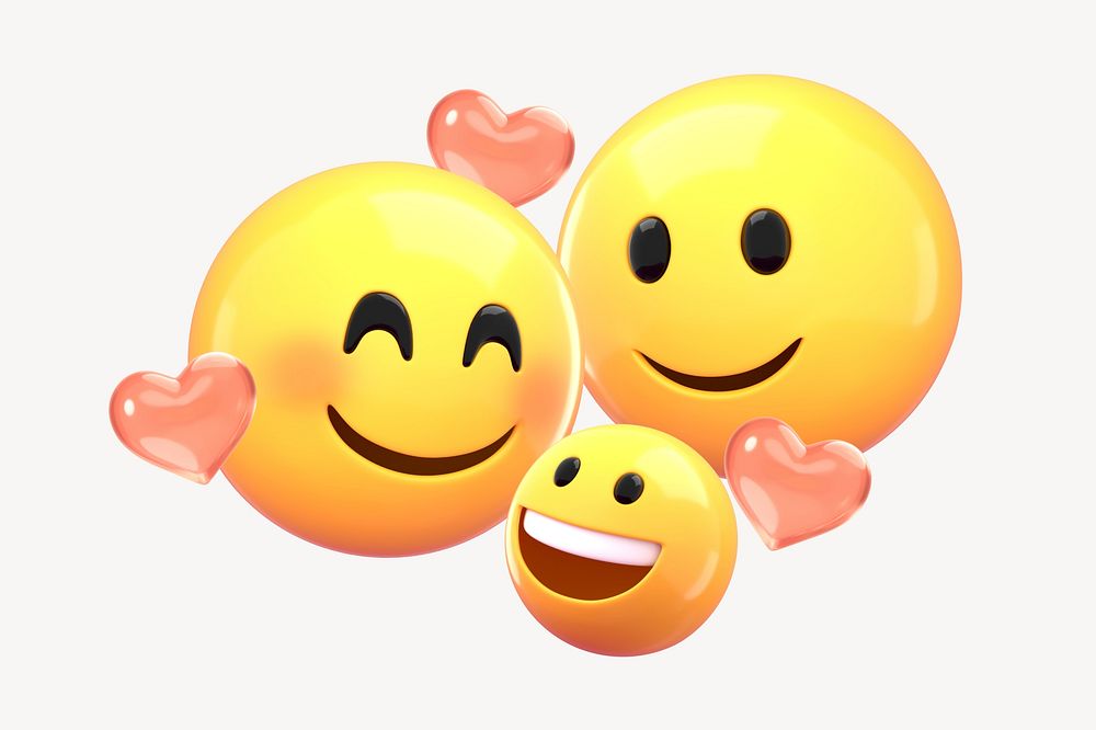 Family love 3D emoticon illustration graphic