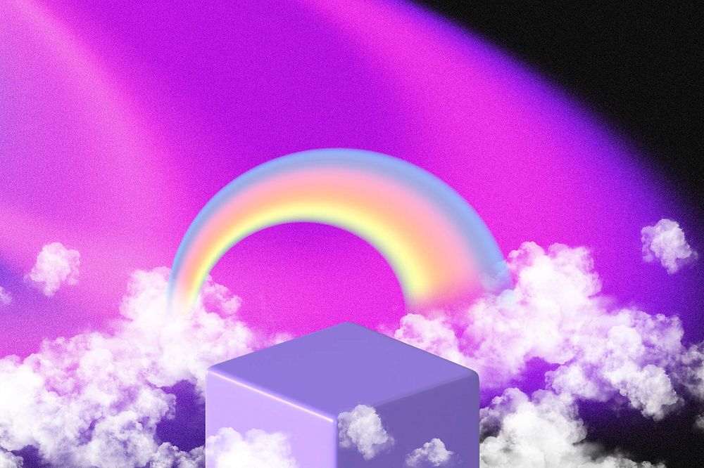 3D rainbow purple product backdrop