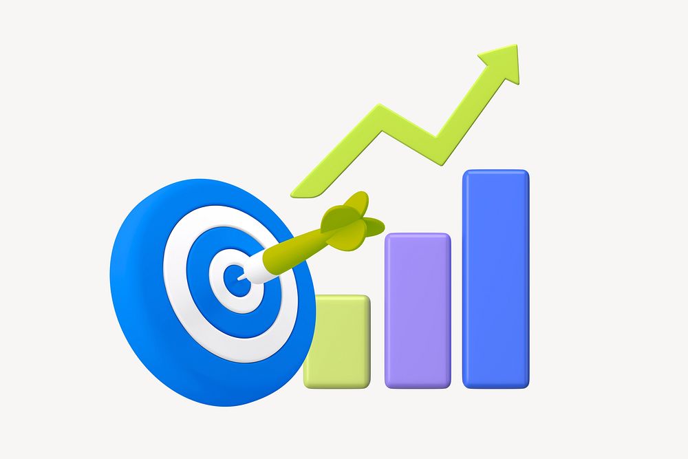 Business target 3D rendered graphic