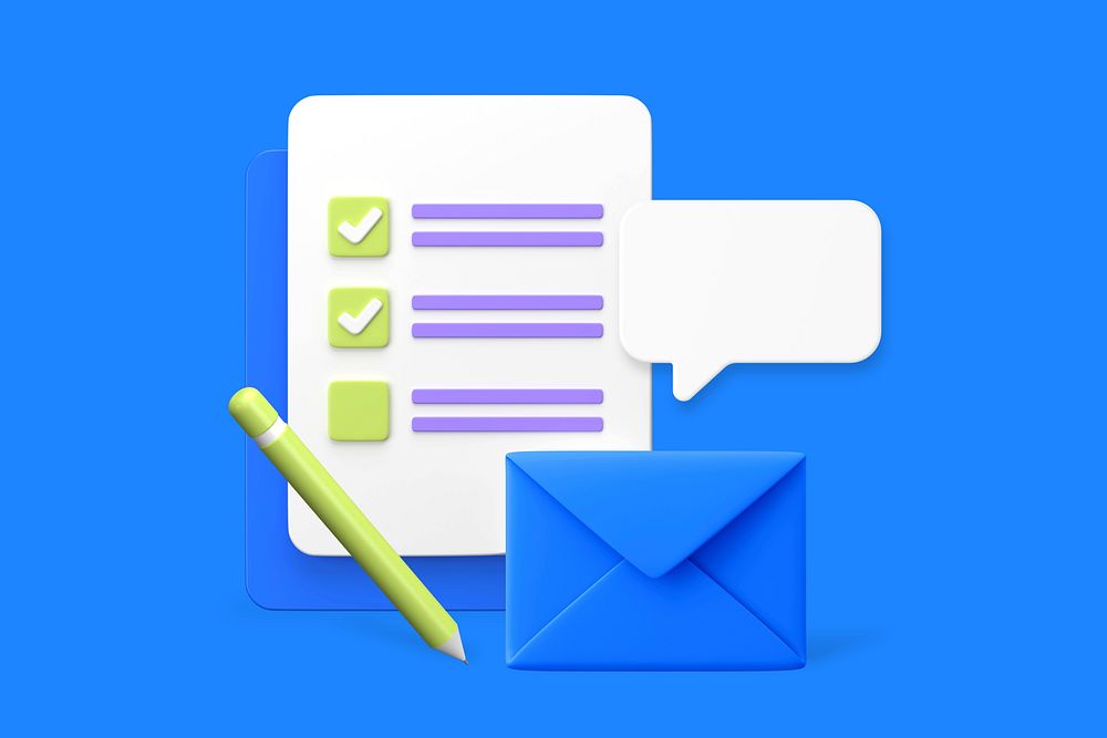 Email marketing 3D, blue background design