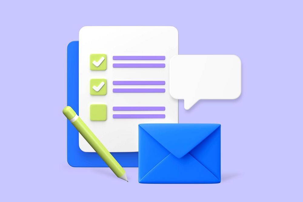 Email marketing 3D, purple background design