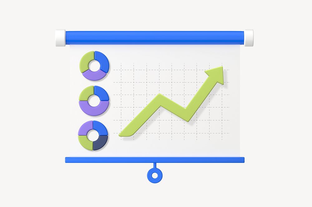 Business development graph 3D rendered graphic