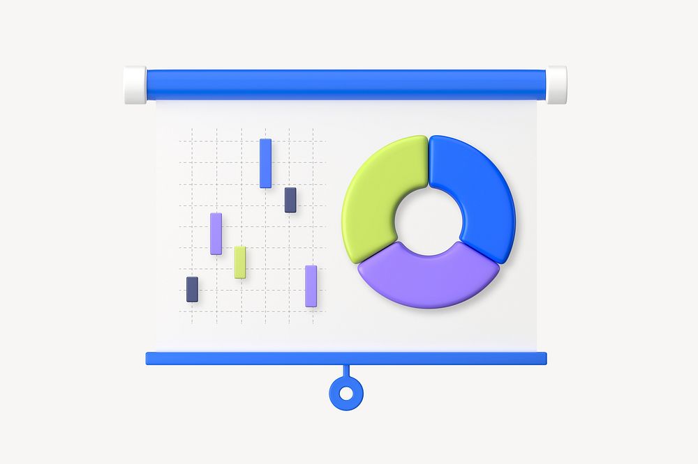 Big data presentation 3D rendered business graphic