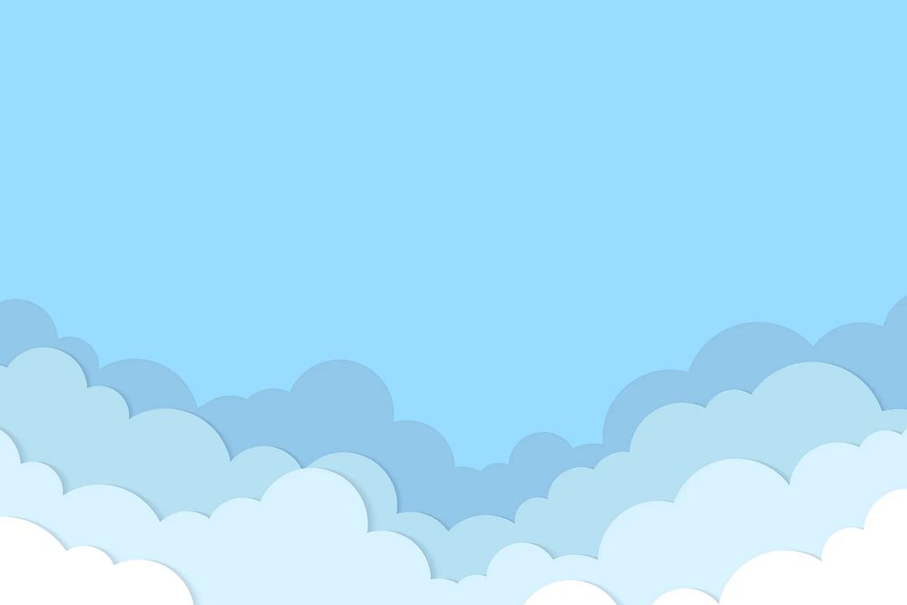Blue sky background, cloud border