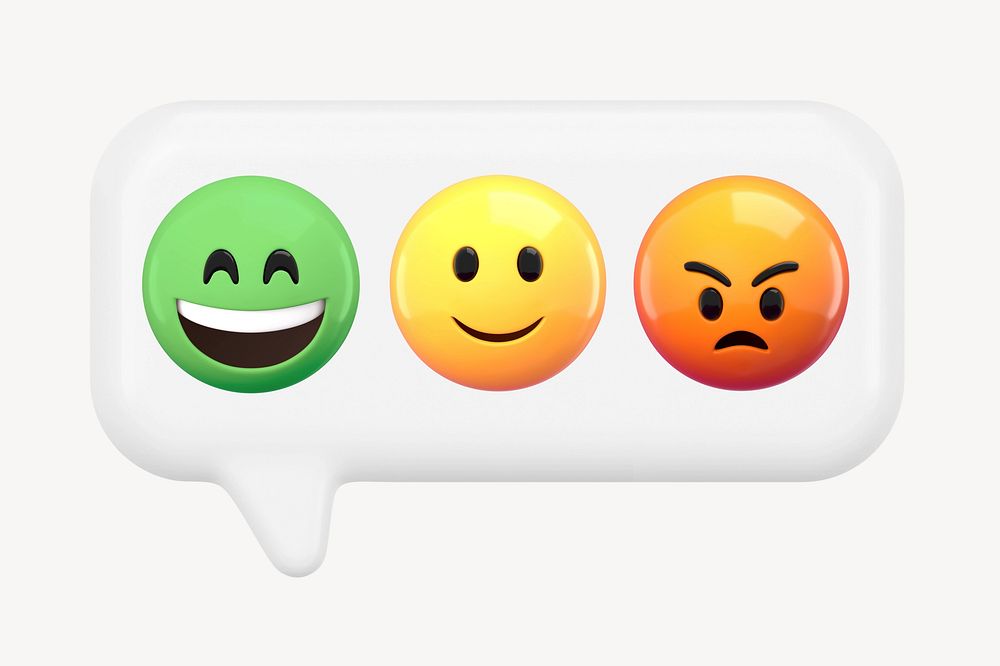 Facial expression emoticons, ratings 3D graphic