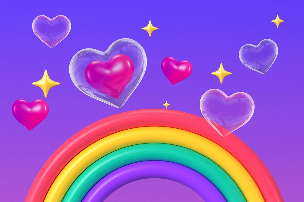 LGBTQ community 3D background, purple design