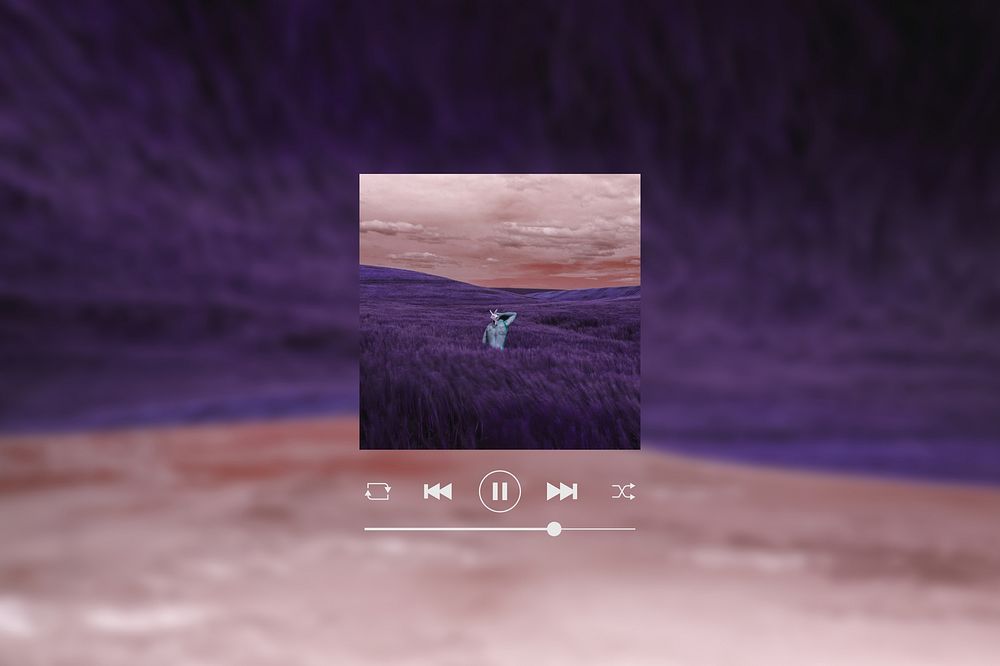 Aesthetic song playlist purple background