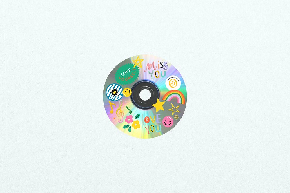 Cute music disc background, y2k design