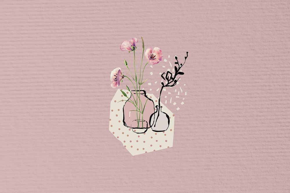 Pink flower vase background