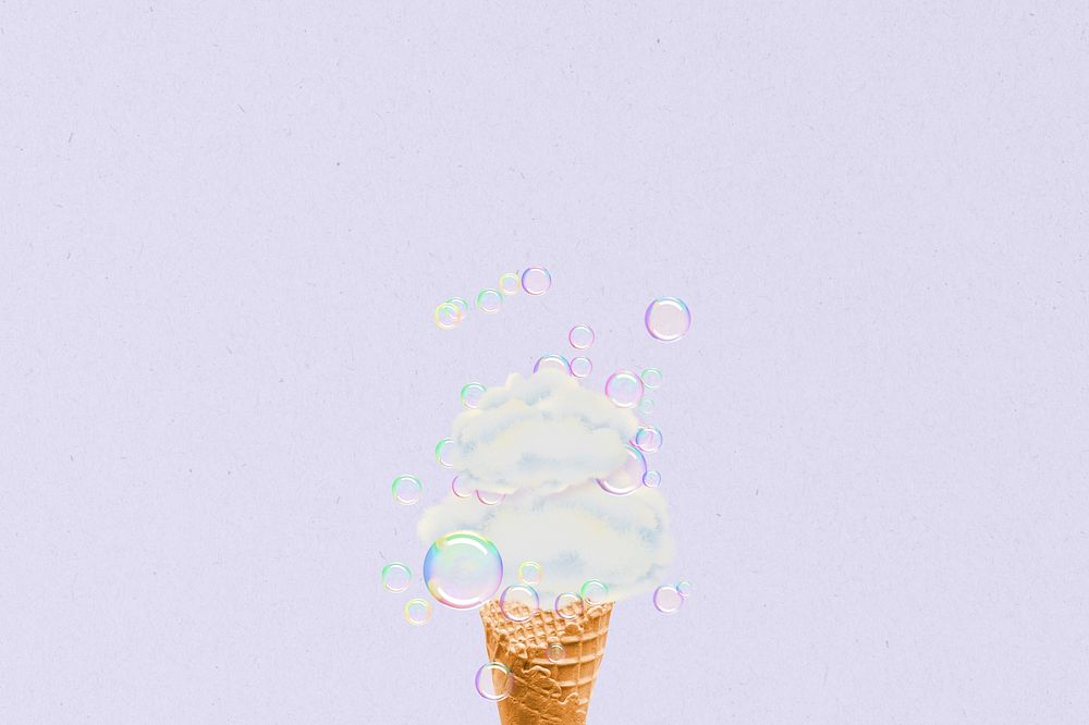 Ice cream purple background