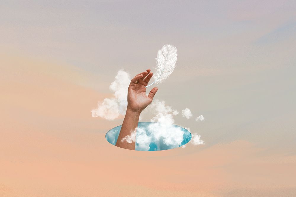 Aesthetic hand gradient background, sky portal design