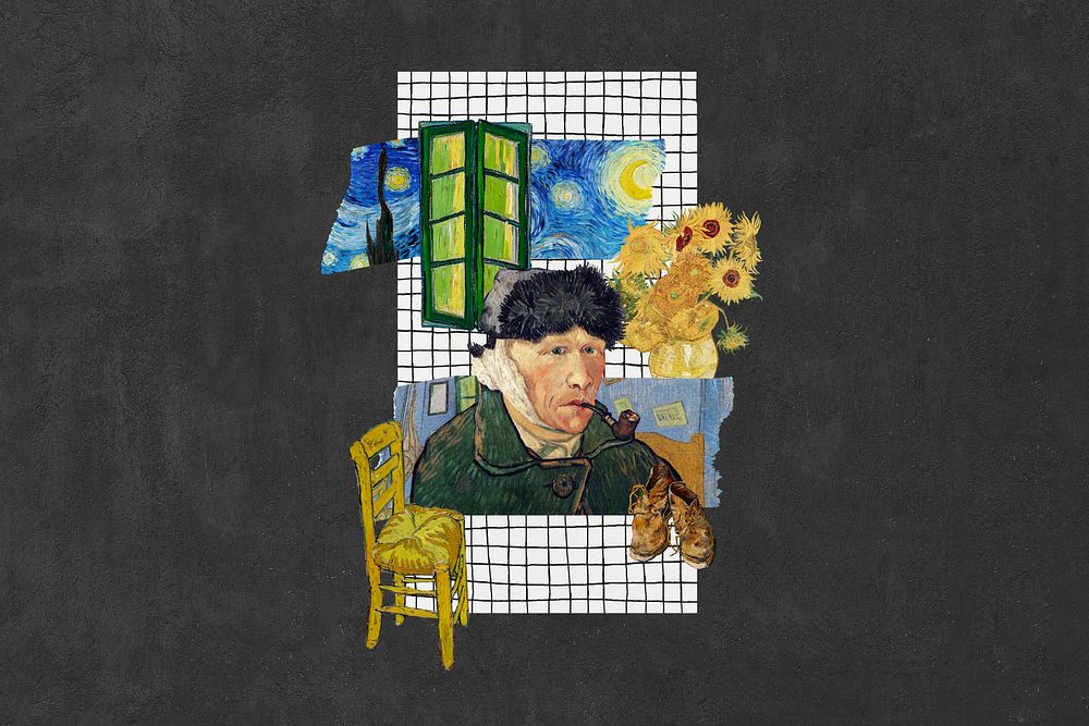 Van Gogh's portrait background, remixed by rawpixel