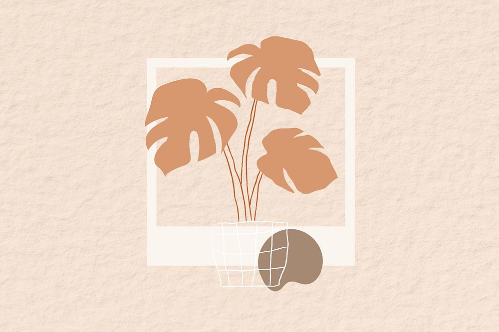 Minimal beige plant  background