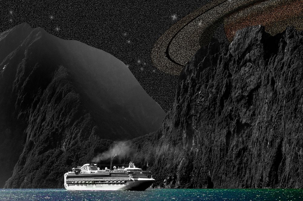Dark galaxy aesthetic background, cruise design
