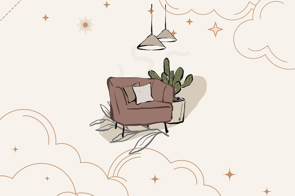Aesthetic beige furniture background, living room design
