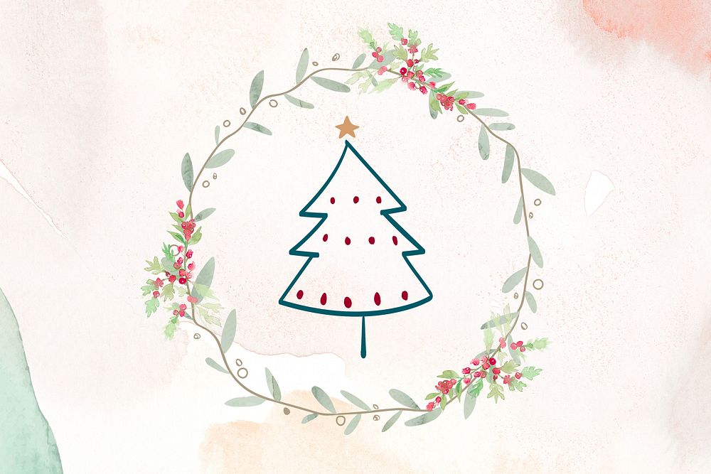 Christmas wreath background, winter design