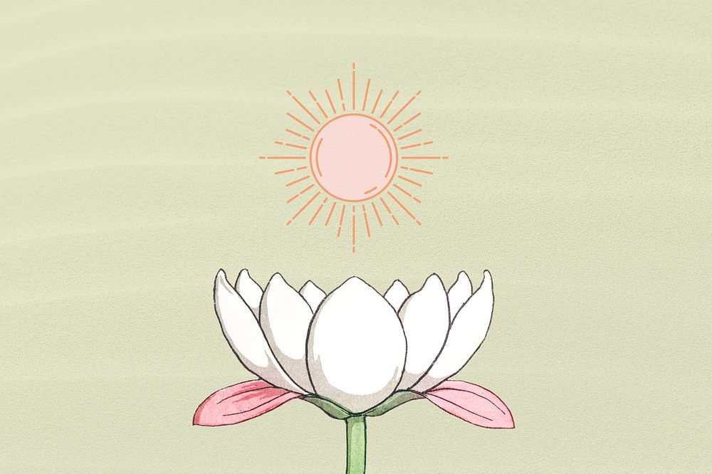 Aesthetic lotus flower background, green design