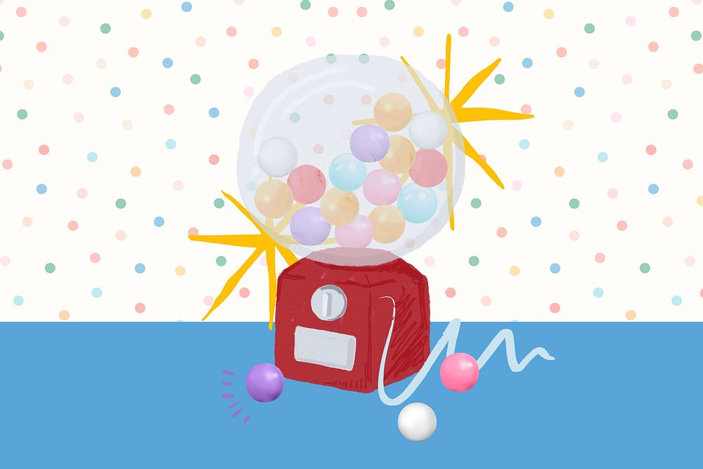 Candy machine illustration background, cute design