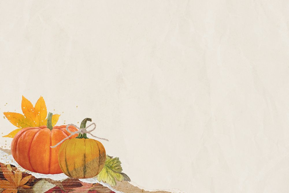 Aesthetic Autumn pumpkin background, seasonal collage