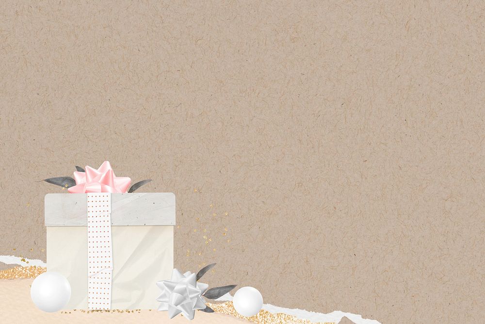 Birthday gift box background, brown textured design