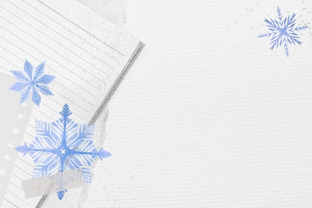 Aesthetic Winter journal background, white paper texture