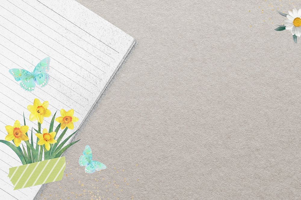 Aesthetic Spring journal background, brown paper texture