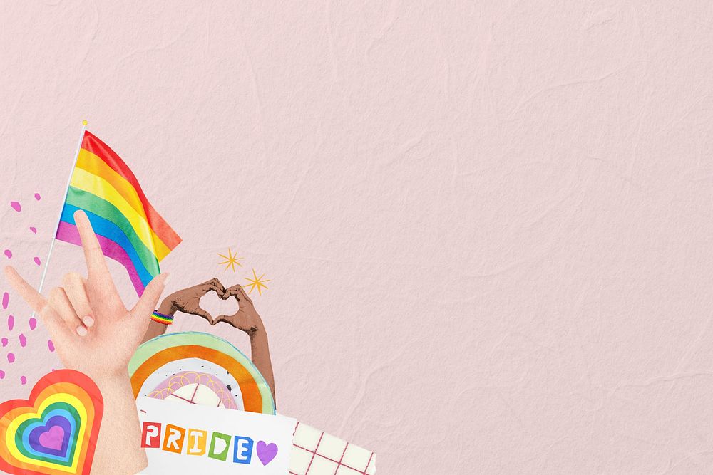 Pink LGBTQ pride background, celebration design