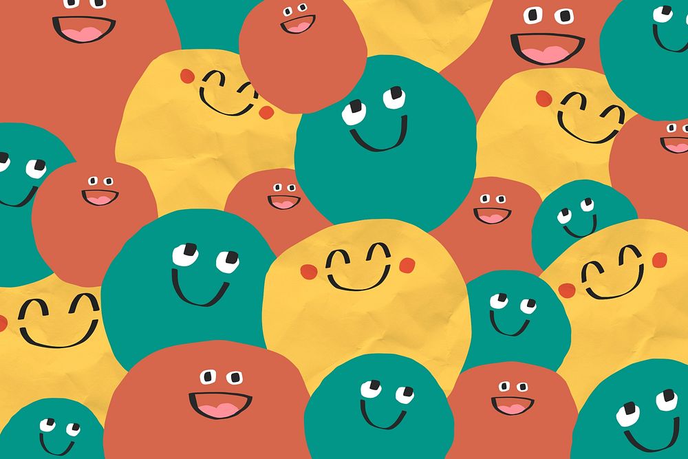 Smiling emoji pattern background