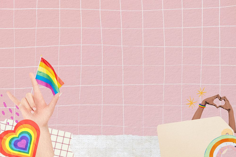 Grid LGBTQ pride background, celebration design