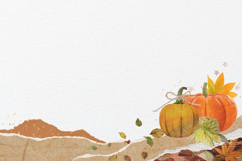 Halloween pumpkin border background, autumn design 