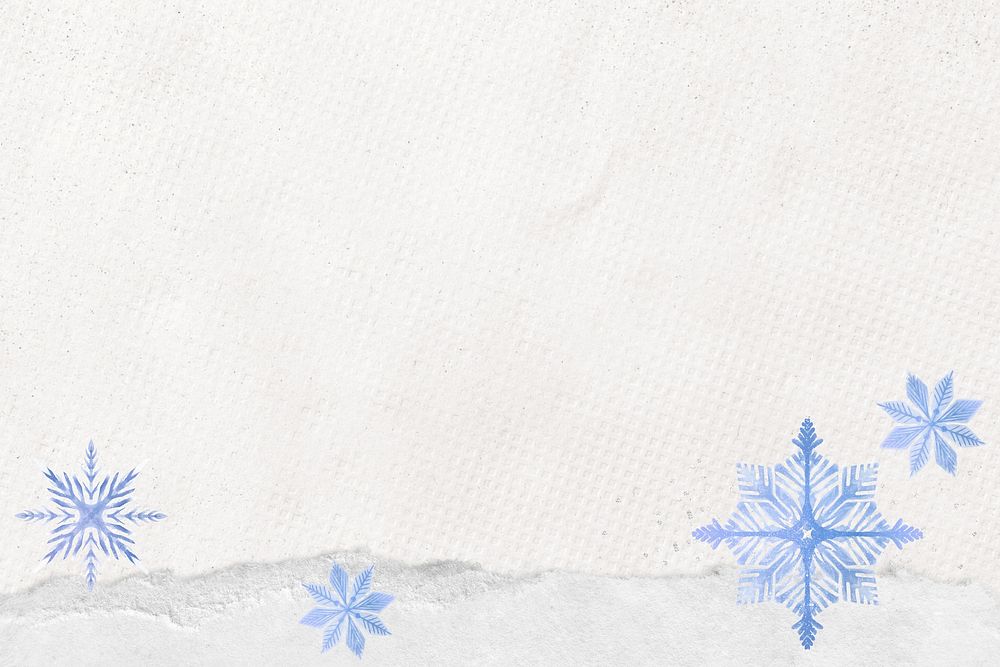 Blue winter snowflakes background, seasonal border