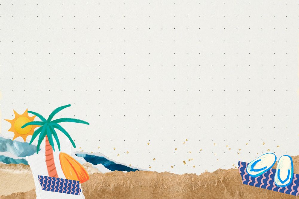 Summer palm tree background, holiday aesthetic collage