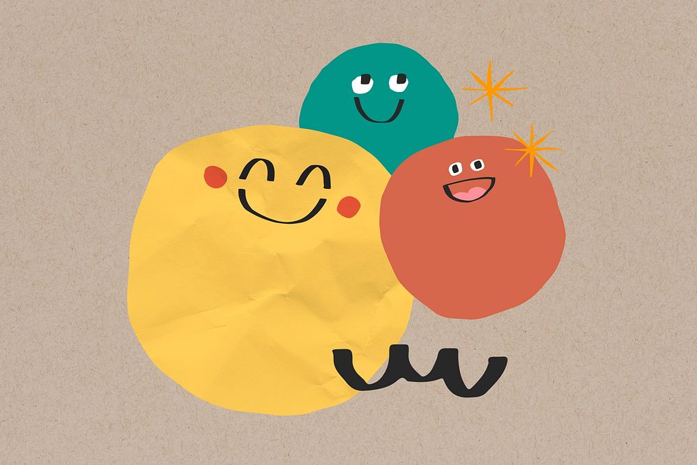 Cute emoji, happy emoticon background