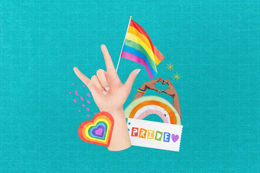 Gay pride, LGBTQ colorful collage
