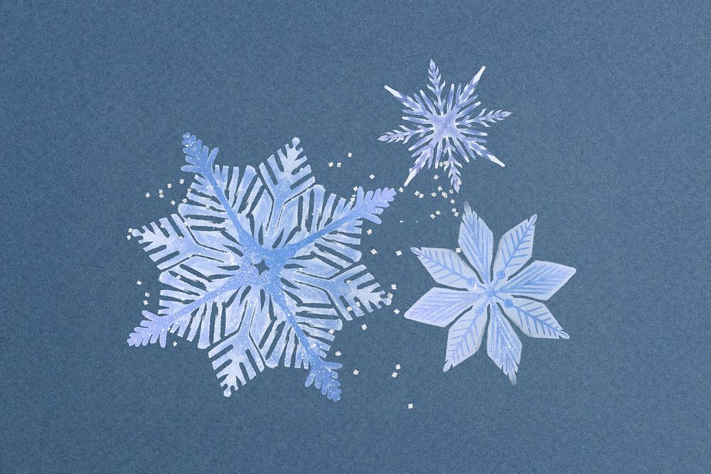 Blue snowflakes, festive collage element