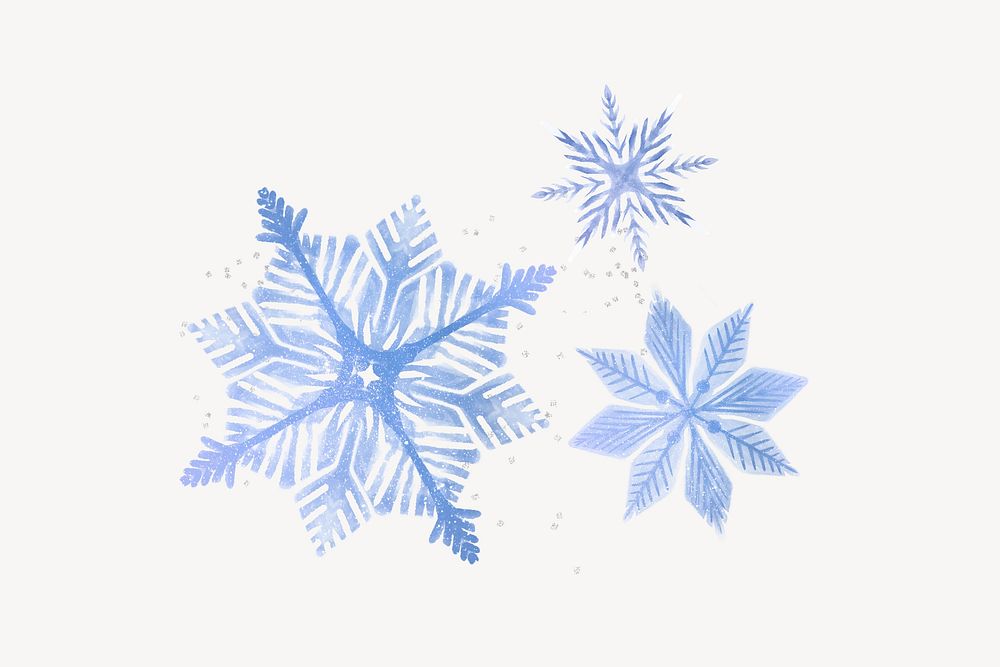 Blue snowflakes, festive collage element