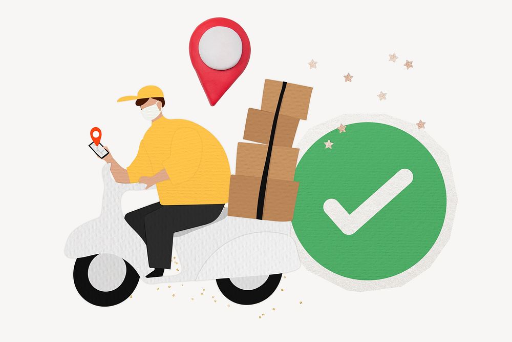 Parcel delivery man illustration