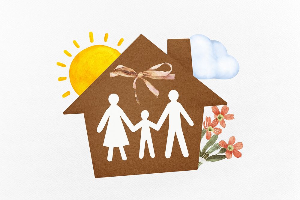 Family home illustration  background, insurance design