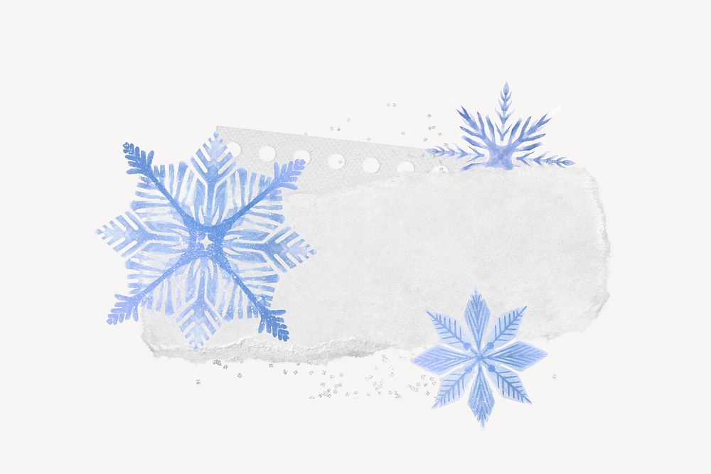 Blue snowflakes ripped paper, festive  element background