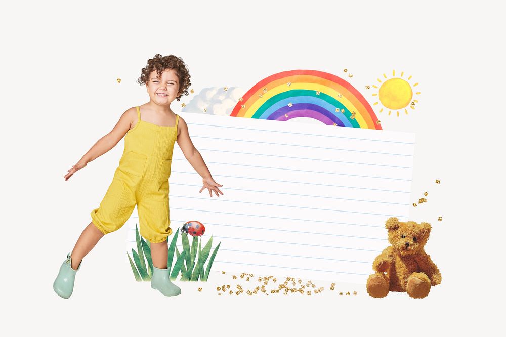 Kid's note paper, cute background