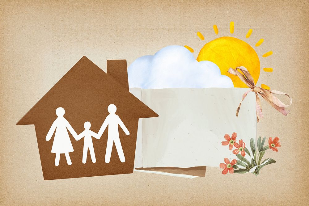 Family home illustration background, insurance design