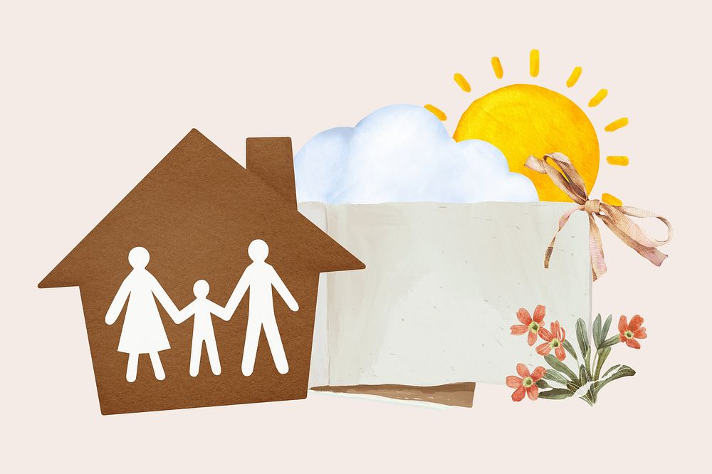 Family house background, insurance design