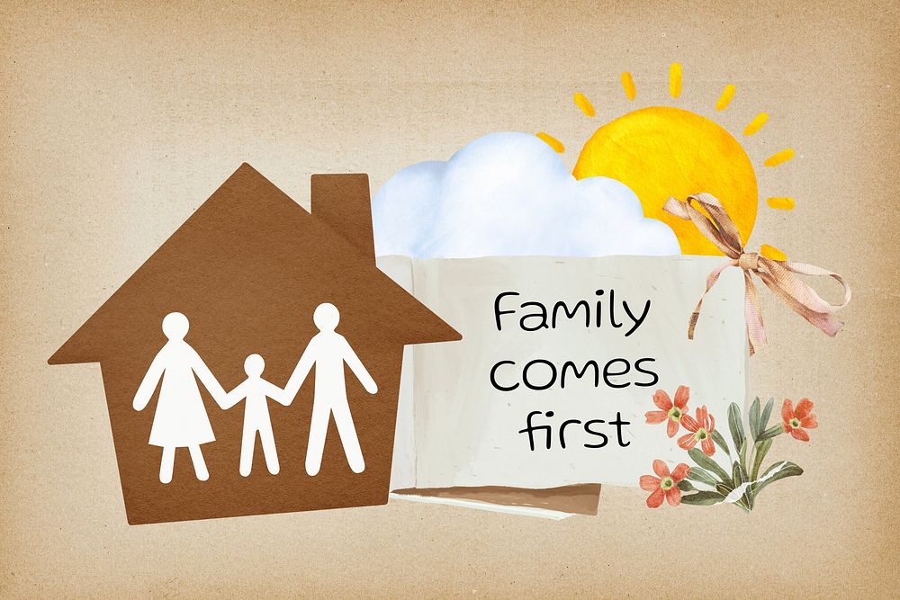 Family comes first background, insurance design